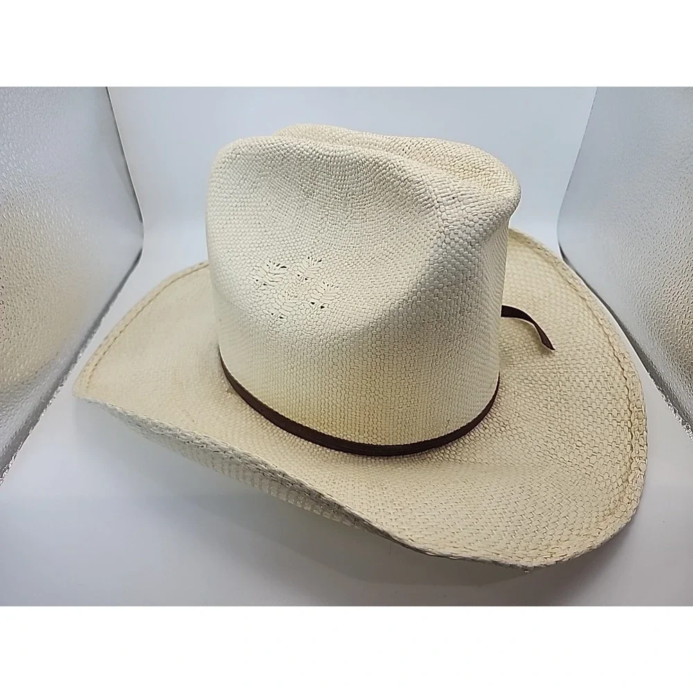 MEN'S EDDY BROS. CALIFORNIA‎ STRAW COWBOY HAT SIZE 7 & 1/4